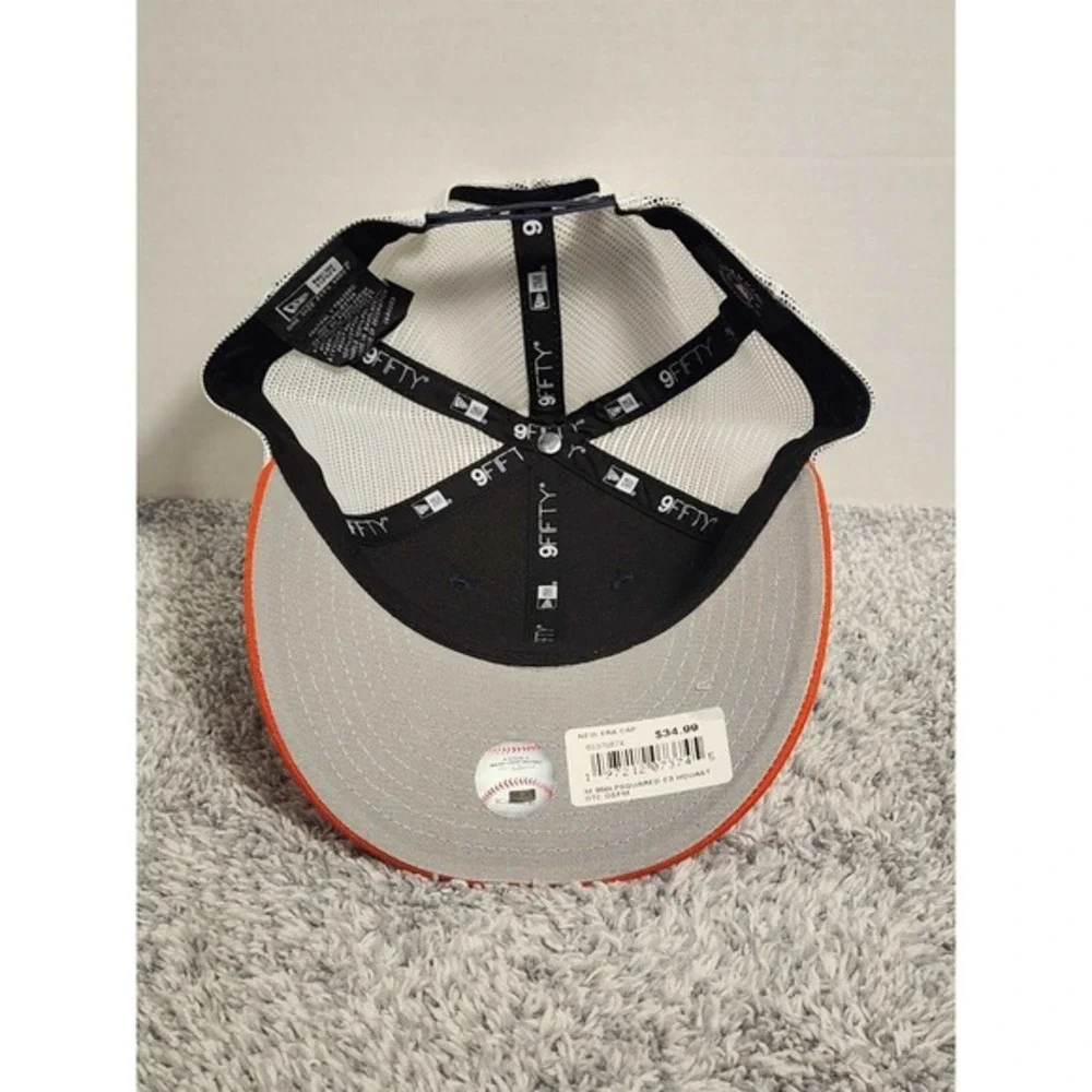 New Era 9FIFTY Houston‎ Astros Patch Low Profile Trucker Snapback Hat Cap Navy
